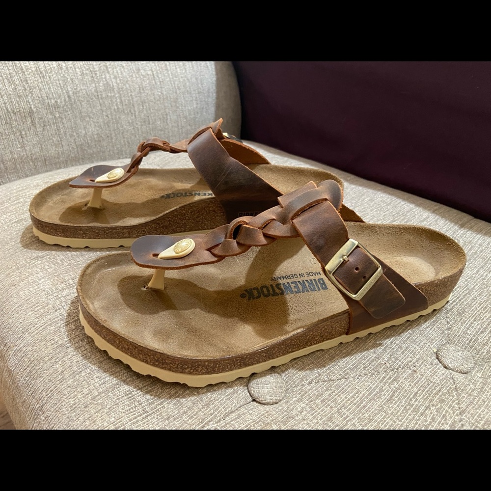 Birkenstock Braided Gizeh size 10/EU 40-Gizeh oiled leather cognac